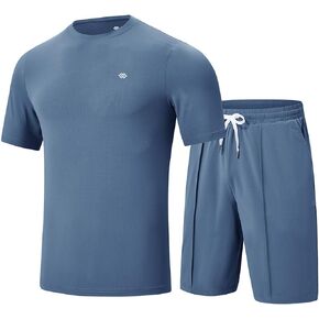 MoFiz Mens Tracksuits 2 Piece Short Set Outfits Cozy Lightweight Sweatsuits Active Running Sports Casual Sets