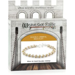 Weave Got Maille Double Orbital Barrel Chain Maille Bracelet Kit, Gold and Silver