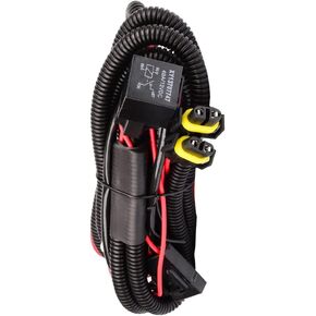 H11 881 H8 Universal 40A Relay Wiring Harness Kit with 30A Inline Fuse Holder Fit for LED Work Ligh Fog Lamp Assemblies