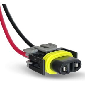 1 Pack Fog Light Harness Connector with Wire, H11 Waterproof Pigtail Adapter Plug, DJ7028Y-2.8-21 Universal Automobile Accessories, for Most Cars, Trucks and Vans (Black)