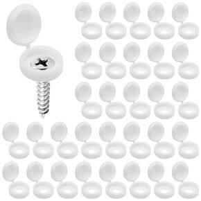 Black Hinged Screw Cap Covers, Plastic Screw Caps Washer with Flip Tops, Screw Covers for Phillips Screws Head, Waterproof Screw Hole Cover for Home Office Use, Pack of 50