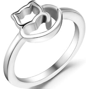 Jude Jewelers Stainless Steel Cute Cat Kitty Girl Teen Cocktail Party Birthday Ring