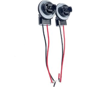 2 Pack 3156 4156 LED Bulb Socket Pre-wired Connector Wiring Harness Adapter Plug For Car Headlight Turn Signal Tail Backup Reverse Lights Lamp