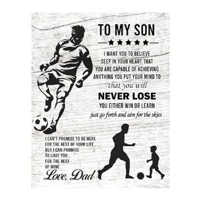 To My Son -Never Lose - Motivational Wall Art Decor, Father & Son Soccer Sports Print, Inspirational Wall Art For Home Decor, Office Decor, or Bedroom Decor, Great Keepsake Gift. Unframed - 11x14