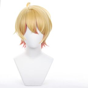 Hoshino Ruby Cosplay Wig with Pigtail Long Straight Orange Gold mixed Pink Hair Halloween Costume Women Wig for Party