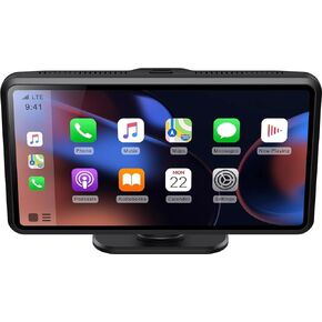 Miroir Drivvplay - Portable Wireless Carplay and Android Auto Display, 5'' Touch Screen, Works with Your Car Stereo, Car Radio, Wireless AirPlay, Mirror Link, Bluetooth 5.0, FM/AUX/MIC/USB (Renewed)
