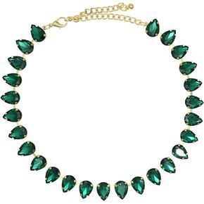 JNF Colorful Crystal Rhinestone Choker Collar Necklace For Women Twisted 3 Strand Statement Necklace Trendy Sparkly Gold Neck Chain Wedding Bridal Jewelry
