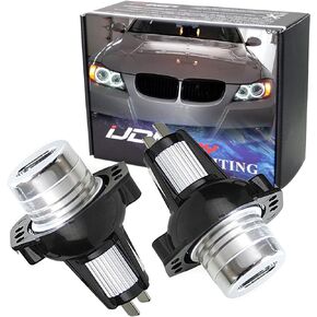 iJDMTOY White LED Angel Eye Bulbs Compatible with BMW E90 E91 325i 330i Pre-LCI, Powered by 2-Piece 3W 7000K Xenon White LED Diodes