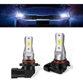 قطعتان من لمبة إضاءة الضباب LED للسيارة 9006، 1800LM 6000K من خليط معدني CPS السيراميك مصباح مصدر الضوء GSP، ملحقات تركيب العروة والتشغيل، متوافقة مع معظم السيارات والدراجات النارية (أبيض)