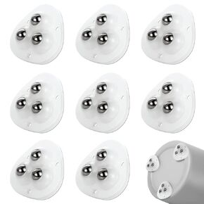 8pcs Mini Caster Wheels, Self-Adhesive Caster Wheels for Small Appliances 360 Degree Rotation Swivel Wheels Roller Pulley for Toy Car Storage Box Shoe Racks Trash Can (White)