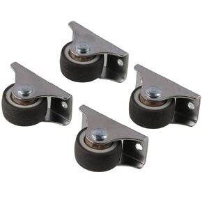4Pcs Fixed Caster Wheels, Silent Ball Bearing, 1'' Small Casters Wheels, Mini Furniture Casters Set for Furniture Rolling, Cabinet Trundle