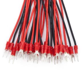 30 قطعة طرف تجعيد بأسمائها الحقيقية 4.8 مم، أطراف كهربائية معزولة أنثى مع كابل 16AWG مقاس 20 سم، موصلات سريعة بأسمائها الحقيقية مع كم عازل، 30 عبوة