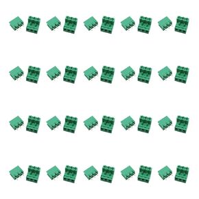 Maxmoral 20 Sets Receptacle Panel Mount 4 Pin 5.08MM Pitch Male and Female PCB Screw Terminal Green Plug in PCB Terminal for Electronic and Telecommunication Equipment and Instrumentation