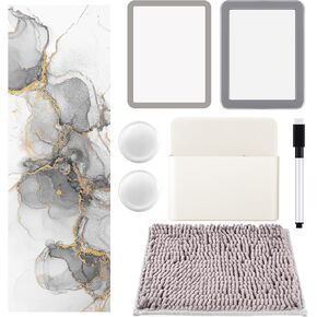 Timgle 8 Pcs Magnetic Locker Set Including Magnetic Wallpaper Locker Mirror Locker Organizer Carpet Whiteboard Dry Erase Marker Locker Accessories for Office School Supplies (Green,Wavy Style) in Kuwait