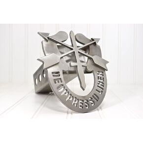 12741-Stainless Steel De Oppresso Liber Hitch Cover, 2"