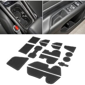 Cup Holder for Jeep Compass Accessories 2022 2023 2024 Premium Custom Fit Inserts Center Console Liners Interior Door Pockets Rubber Pad Mat Kit (Blue Trim) - 16 PCS/Set