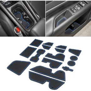 Cup Holder for Jeep Compass Accessories 2022 2023 2024 Premium Custom Fit Inserts Center Console Liners Interior Door Pockets Rubber Pad Mat Kit (Blue Trim) - 16 PCS/Set in Kuwait