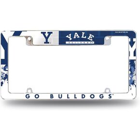 Rico Industries NCAA Yale Bulldogs Primary 12" x 6" Chrome All Over Automotive License Plate Frame for Car/Truck/SUV
