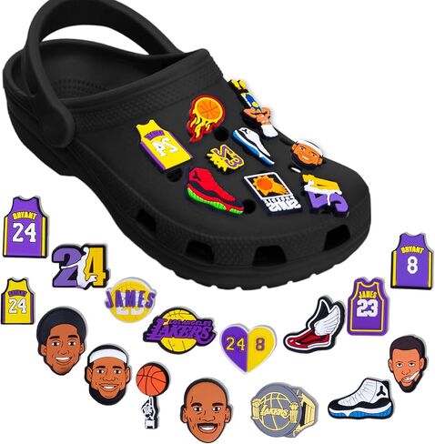 50Pcs Basketball Shoe Charms, Charms Basketball and Non-Repeat Sports Charms for Boys, Gift Decor PVC Shoe Charms for Teens Man Party Favors Gifts in Saudi Arabia