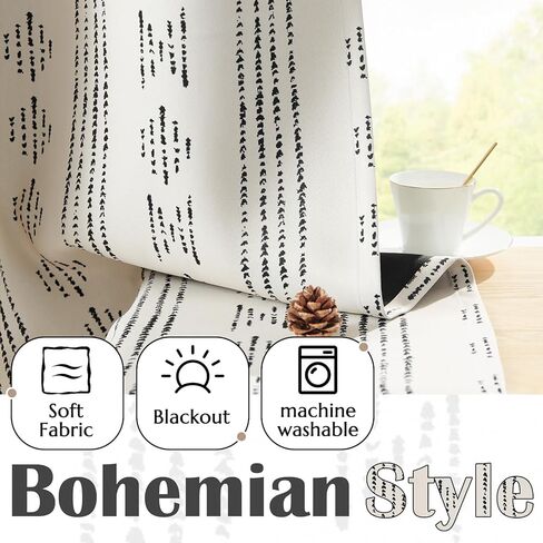 jinchan Boho Valance 95% Blackout Gold Geometric Foil Printed Valance for Kitchen Living Room Modern Farmhouse Room Darkening Bedroom Window Treatment Rod Pocket 1 Panel 16 Inch White in Kuwait