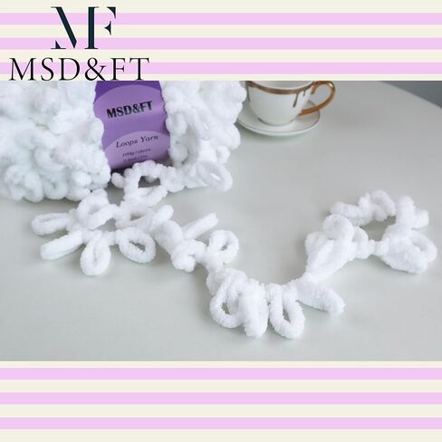 MSD&FT 6 شلات من خيوط الغزل، خيوط الكروشيه، خيوط DIY (أبيض) in Kuwait