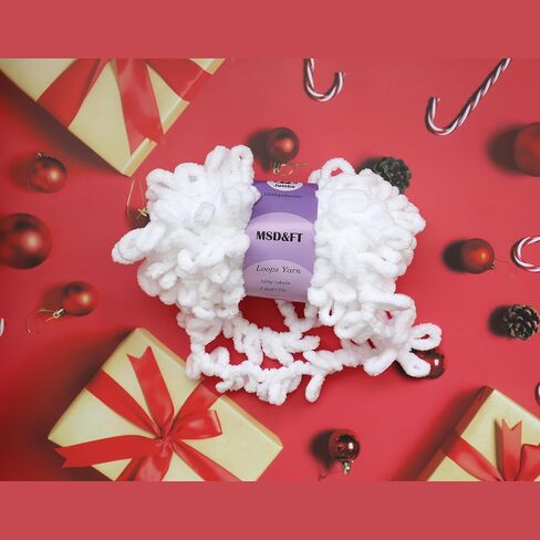 MSD&FT 6 شلات من خيوط الغزل، خيوط الكروشيه، خيوط DIY (أبيض) in Kuwait