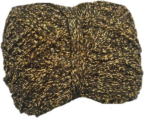 Clisil Black Metalllic Yarn Glitter Lurex Yarn,Crochet Yarn Shine Sparkle Yarn DIY Toys Bags Decor 40g in Saudi Arabia