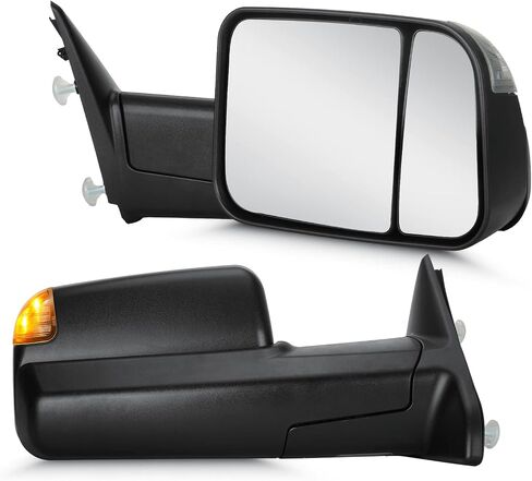 مرايا سحب Youx Moto لـ Dodge Ram 1500 2009-2016، لـ Ram 2500 3500 2010 2011 2012 2013 2014 2015 2016; يتم تسخين الطاقة باستخدام ضوء إشارة الانعطاف الكهرماني؛ الطي اليدوي in Saudi Arabia