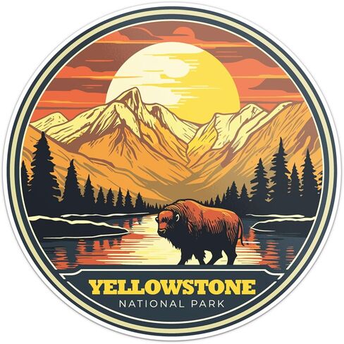 Great Smoky Mountains National Park Sticker - Waterproof Vinyl Decal for Car Bumper, Laptop, Luggage, Water Bottle, Wall, and Window, Size - 3'' X 3'' in Kuwait