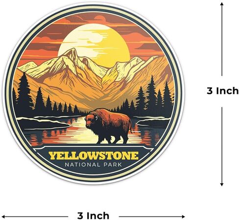 Great Smoky Mountains National Park Sticker - Waterproof Vinyl Decal for Car Bumper, Laptop, Luggage, Water Bottle, Wall, and Window, Size - 3'' X 3'' in Kuwait