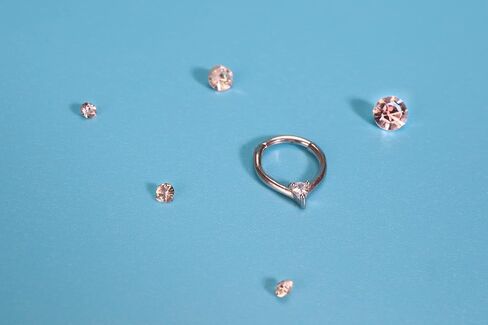 16G Teardrop Septum Ring Hoop Triangular Cubic Zirconia Surgical Steel Helix Rook Conch Cartilage Seamless Hinged Clicker Ear Piercing Jewelry in Saudi Arabia