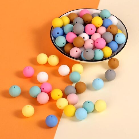 60PCS Silicone Beads, 14mm Hexagon Silicone Beads Bulk Assorted Rubber Large Polygonal Silicone Loose Beads for Keychain Lanyards Bracelet Necklace Jewelry Making DIY Craft in Kuwait