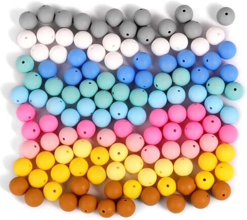 60PCS Silicone Beads, 14mm Hexagon Silicone Beads Bulk Assorted Rubber Large Polygonal Silicone Loose Beads for Keychain Lanyards Bracelet Necklace Jewelry Making DIY Craft in Kuwait