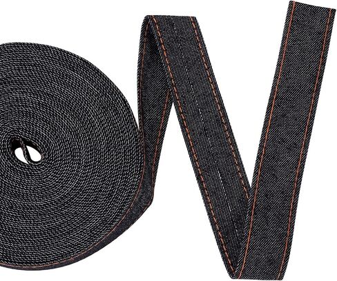 Pandahall 10.93 Yard Stitch Denim Ribbon 0.39 Inches Marine Blue Jeans Cloth Fabric Ribbon for Sewing Hairclip Garment Decoration in Saudi Arabia