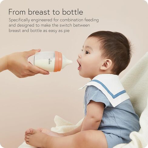 BuubiBottle Mini Slow Flow Bottle for Newborn Babies by Quark - with Anti-Colic RealFeel Nipple to Simulate Breastfeeding - BPA-Free, PVC-Free, Toxin-Free - 5 Oz Bottle with Lid, 2 Pack - Orange in Saudi Arabia