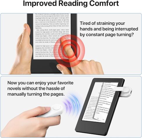 RF Remote Control Page Turner for Kindle Paperwhite Accessories Ipad Reading Kobo Surface Comics/Novels Tablets Android Taking Photos Camera Video Recording Remote Triggers in Saudi Arabia