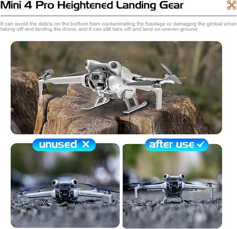 جهاز الهبوط Mini 4 Pro ذو الساق الممتدة القابلة للطي مع أضواء فلاش LED جهاز الهبوط لملحقات طائرة DJI Mini 4 Pro بدون طيار in Saudi Arabia