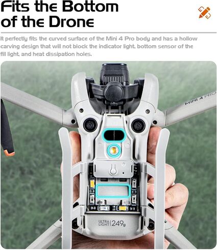 جهاز الهبوط Mini 4 Pro ذو الساق الممتدة القابلة للطي مع أضواء فلاش LED جهاز الهبوط لملحقات طائرة DJI Mini 4 Pro بدون طيار in Saudi Arabia