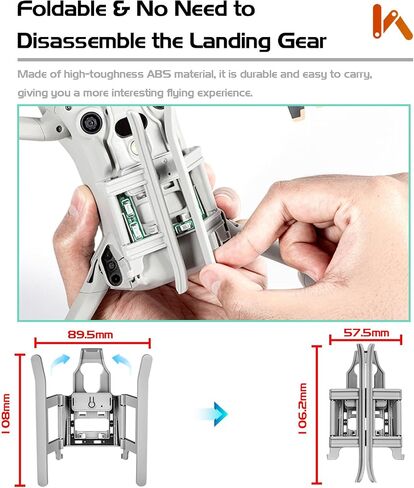 جهاز الهبوط Mini 4 Pro ذو الساق الممتدة القابلة للطي مع أضواء فلاش LED جهاز الهبوط لملحقات طائرة DJI Mini 4 Pro بدون طيار in Saudi Arabia