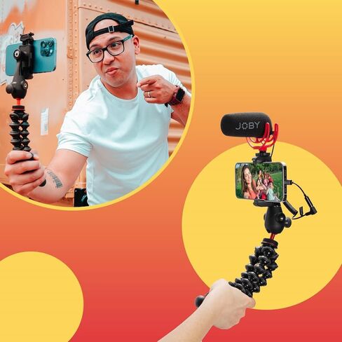 JOBY GripTight PRO 3 GorillaPod, Phone Clamp Compatible with iPhone and Android, GorillaPod 1K Included, Flexible Legs, Smartphone Clamp with 2 Cold Shoes, 360° Rotation, Black in Saudi Arabia