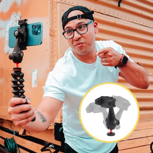 JOBY GripTight PRO 3 GorillaPod, Phone Clamp Compatible with iPhone and Android, GorillaPod 1K Included, Flexible Legs, Smartphone Clamp with 2 Cold Shoes, 360° Rotation, Black in Saudi Arabia
