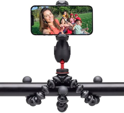 JOBY GripTight PRO 3 GorillaPod, Phone Clamp Compatible with iPhone and Android, GorillaPod 1K Included, Flexible Legs, Smartphone Clamp with 2 Cold Shoes, 360° Rotation, Black in Saudi Arabia