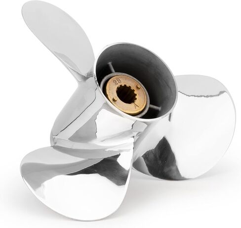 ترقية مروحة القارب OEM من الفولاذ المقاوم للصدأ 10 3/8 × 13 مروحة خارجية تناسب محركات ميركوري 25-70 حصان، 13 سنًا، RH- تعزيز سرعة القارب الخاص بك! in Kuwait
