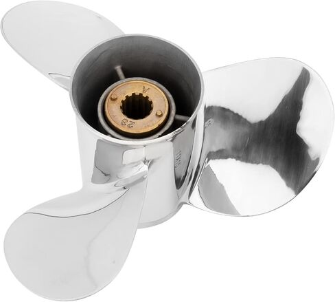 ترقية مروحة القارب OEM من الفولاذ المقاوم للصدأ 10 3/8 × 13 مروحة خارجية تناسب محركات ميركوري 25-70 حصان، 13 سنًا، RH- تعزيز سرعة القارب الخاص بك! in Kuwait