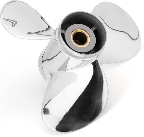ترقية مروحة القارب OEM من الفولاذ المقاوم للصدأ 10 3/8 × 13 مروحة خارجية تناسب محركات ميركوري 25-70 حصان، 13 سنًا، RH- تعزيز سرعة القارب الخاص بك! in Kuwait