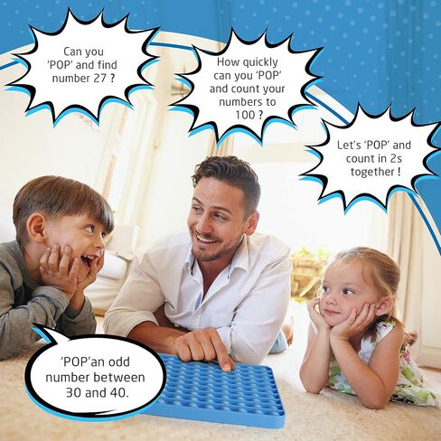 Pop it Numbers 100 Sensory Math Manipulative (Blue) Large Educational Consecutive Number pop it. Autism/ADHD Friendly Classroom Supply is Perfect for Home or Any Elementary Classroom in Saudi Arabia