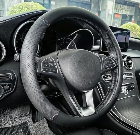 Car Steering Wheel Cover for Honda Civic Accord CRV HRV Pilot Passport Odyssey Insight Fit Ridgeline Clarity City LX EX EXL Si Hatchback Sport Hybrid Touring Accessories, 2024 Leather Color in Saudi Arabia
