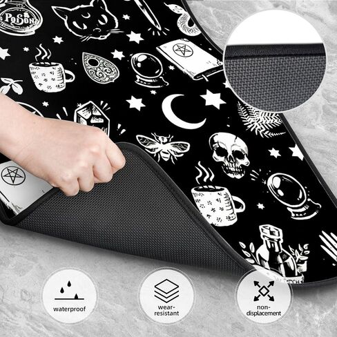 Floor Mats for Car Set of 4 Piece Skull Cat Moon All Season Heavy Duty Vehicle Floor Mat Cars Accesory Anti Skid Front Rear Foot Blankets Universal Fit for Sedan, SUVs, Truck, Vans in Saudi Arabia