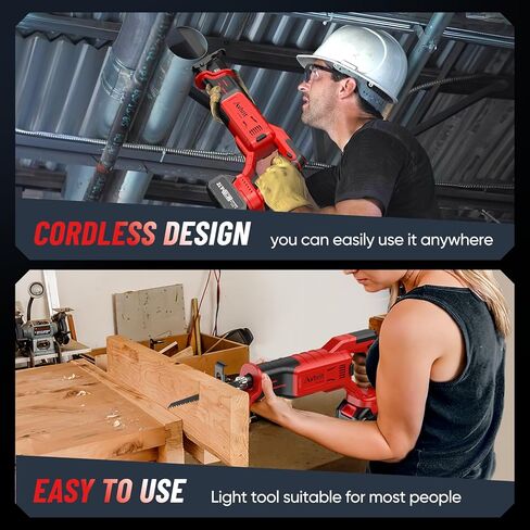 Reciprocating Saw Cordless, with 2 X 4000mAh 21V Battery, 3000SPM Brushless Reciprocating Saw, 6 Saw Blades Free Blade Change Power Reciprocating Saws for Woods Metal Plastic Cutting in Kuwait