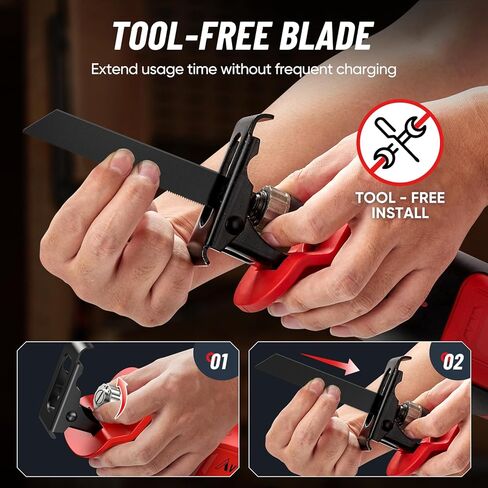 Reciprocating Saw Cordless, with 2 X 4000mAh 21V Battery, 3000SPM Brushless Reciprocating Saw, 6 Saw Blades Free Blade Change Power Reciprocating Saws for Woods Metal Plastic Cutting in Kuwait